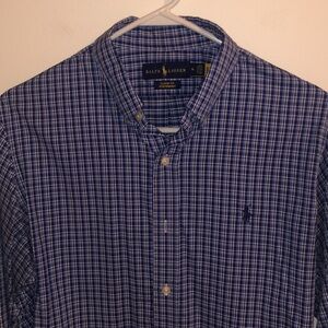 Men’s Blue Ralph Lauren Polo Button Down Dress Shirt (Medium)